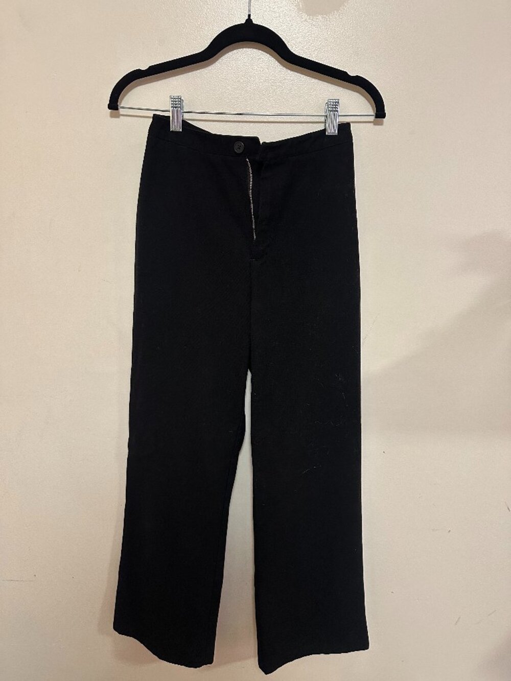 High Rise Black Flare Trousers - knit. Brandy Melville